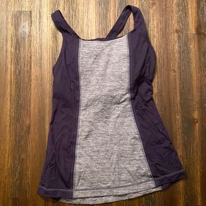 Lululemon racer back navy blue top in size 6